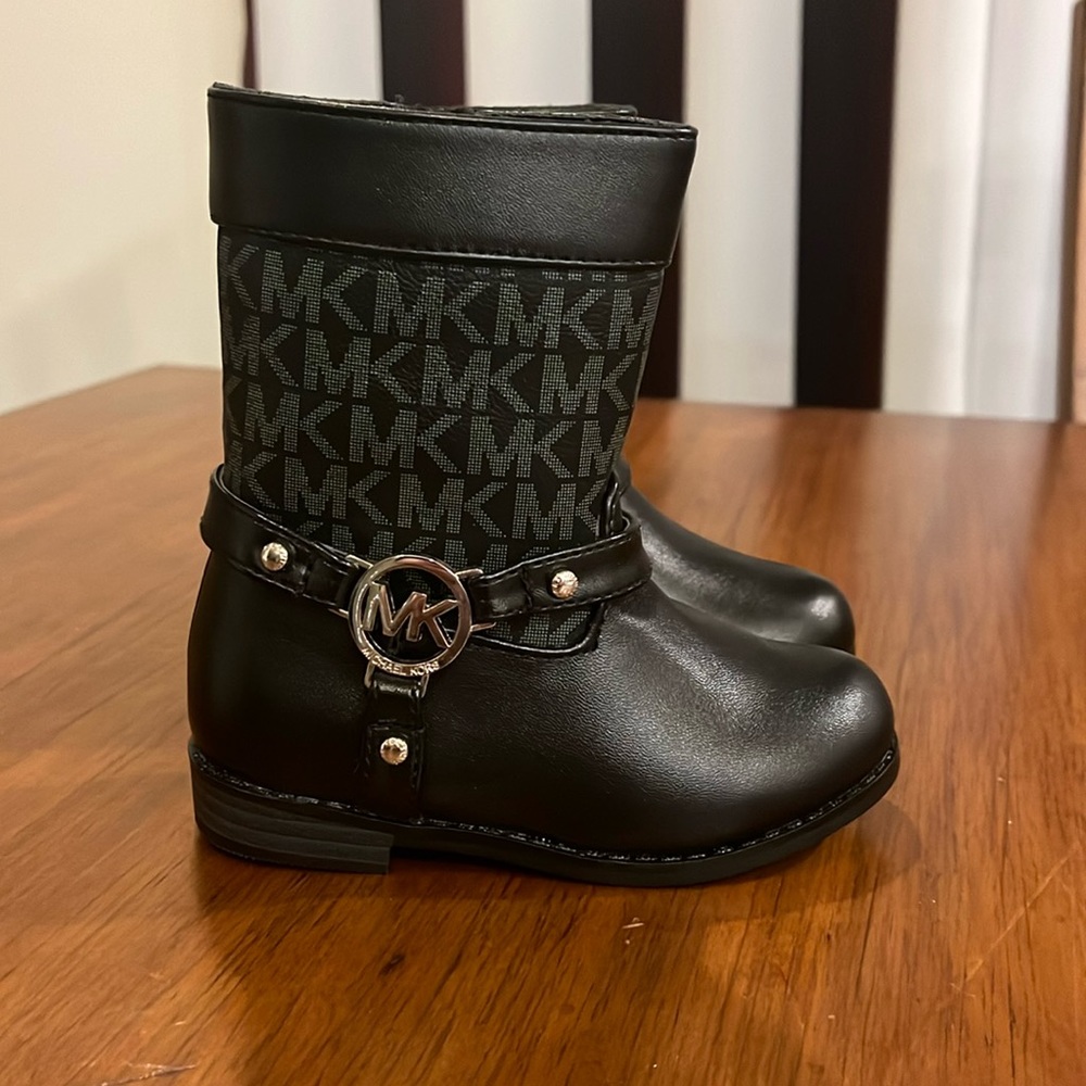 Michael Kors Emma Jacquard Boots black new Infant Toddlers Girls Size 6 - Picture 3 of 13